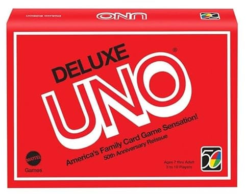 Deluxe UNO Kartenspiel, Amerikas Familien-Kartenspiel Sensation! Neuauflage zum 50. Jahrestag