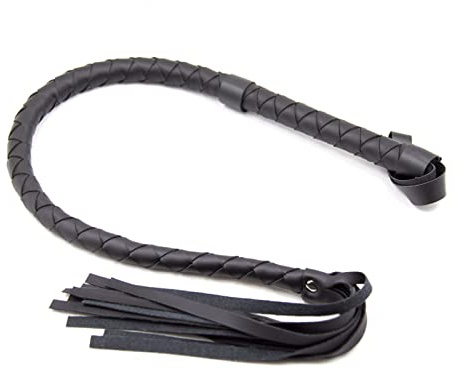 TISVY Fouet d'équitation Crop Sports Training Non Slip Handle Flogger Lash Braided Le Plays PU Leather Equestrian Racing Horseback Outdoor Stage Performance