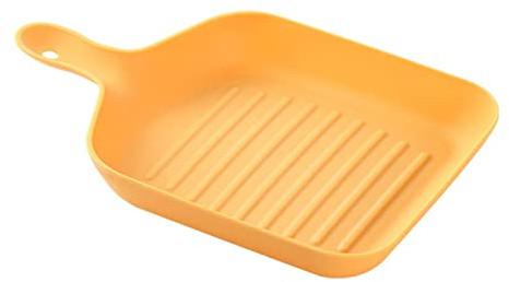 RAZZUM Fruit Bowl Household Spit Bone Plate with Handle Multipurpose Reusable Snack Fruit Tray Dried Fruit Plate Spit Bone Tray Kitchenware (Color : Yellow)