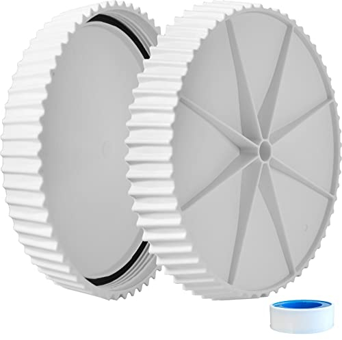 (2er-Pack) Überirdische Skimmer-Ablaufkappe wandelt SFX1000 oder SFX1500 Skimmerpumpe in Sandfilterpumpe um – 7,2 x 6,9 x 1,2 Skimmerpumpen-Gehäusekappe mit Dichtung – einfaches Sandpumpen-Umrüstset