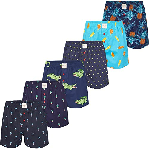 Herren Boxer Multipack Motive Prints Baumwolle Boxershorts gewebt Web Webboxer Unterhosen Phil & Co. - Set 2 - XXL