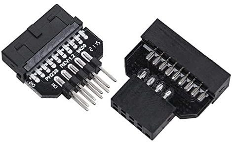 Hsthe Sea 2 STÜCKE USB 2.0 9-Pin-Gehäuse, umkehrbar auf Motherboard USB 3.0 20-Pin-Header-Buchsenadapter für Computersystem