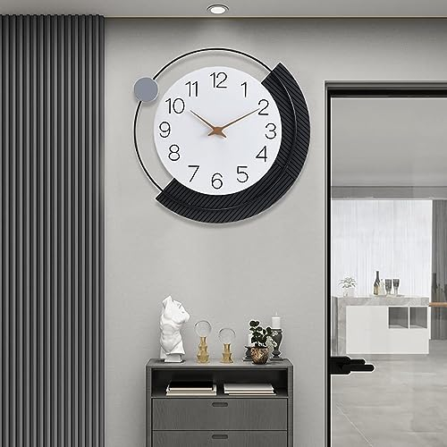 TOHOOYO Große Metall Wanduhren Decor Modern Silent Big Wooden Wall Clock Non Ticking Batteriebetriebene Quarzuhr für Wohnzimmer Küche Schlafzimmer Dekorative Badezimmer Outdoor Indoor