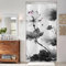ASDCXZ Rideau de Douche Mince 90x180 cm, Art Moderne Lotus Feuille de Lotus Paysage Peinture Gris Lavables avec Oeillets Textile Rideau Douche imperméable pour Baignoire avec 6 Crochets