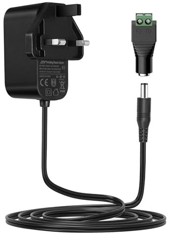 Lonnky 12V 1A LED Strip Power Supply Wall Plug for RGB LED Strip Lights & CCTV Camera, WLAN Routers, 5.5 x 2.1 mm Connector, AC adapter 100-240v 50 60hz