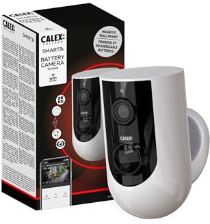 CALEX Smart Security Sicherheitskamera, Kabellose Akku-Kamera, 2K, WLAN, mit Bewegungserkennung, für Außenbereich