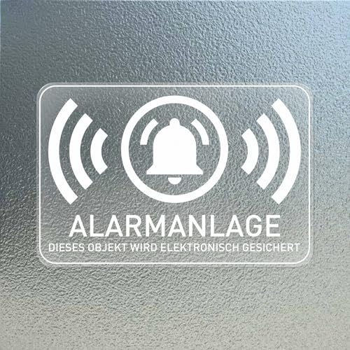 YIKIADA Alarm System Stickers 7.5 x 5 cm Vinyl Self-Adhesive Alarm Secured Security Labels Waterproof Burglary Protection Stickers for Car Office Home Pack of 10, clear