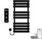 OihPaw Towel Rail Radiator,1100x550 mm WiFi Towel Warmer Rail for Bathroom,446W Wall Mounted electric towel rail with thermostat and LED Indicator,Black Left Electric Heated Towel Rail