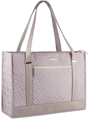 EMPSIGN Sac Cabas Femme pour Ordinateur Portable 15,6 Pouces, Sac à Main Grande Capacité Sac Ordinateur Femmes Shopping Travail Quotidien Voyage, Tote Bag