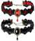 NyxSeat 2 Stück Gothic-Halsketten, Spitzenhalsketten, Retro-Edelstein-Halsketten, Gothic-Halloween-Halsbänder, Damenschmuck (schwarz + rot)