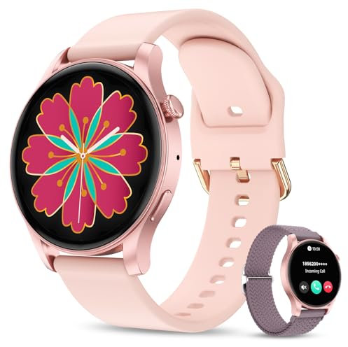 Lilety Fitness Tracker, Fitness Watch with Blood Oxygen, Blood Pressure, 24/7 Heart Rate, Sleep Tracking and Answer/Make Calls, 1.43'' AMOLED Touch Screen Smart Watch for Women Men