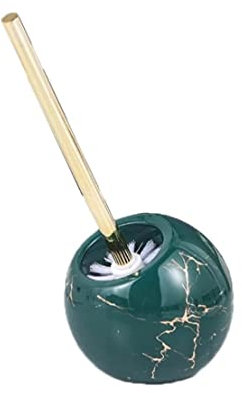 Toilet Brush Bathroom Accessories Ceramic Dome Toilet Brush And Holder Set Floor Standing Decorative Toilet Bowl Brush With Long Handle For Bathroom Toilet Brushes & Holders (Color : Dark green, Siz