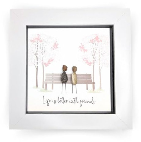 La De Da! Life is Better with Friends Mini Pebble Art Framed Print Gift Idea PPMW14