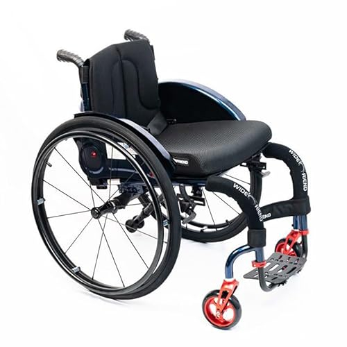 Sportrollstühle,9.8kg, tragbar,Rollstuhl Faltbar Leicht Aluminium Aktivrollstuhl, Rollstühle mit Selbstantrieb, Ultraleicht Reiserollstuhl für die Wohnung und Unterwegs(Seat width 38cm)