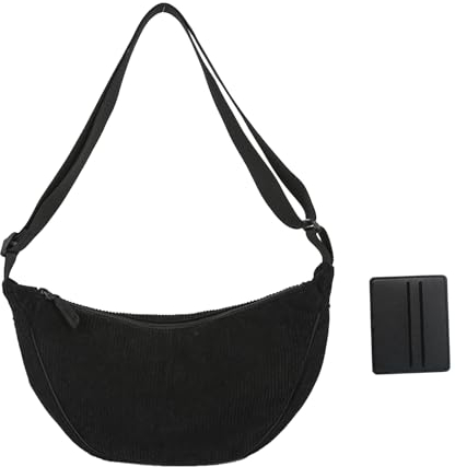 Katyjun Bauchtasche Cord damen Verstellbarer Schultergurt, Half Moon Bag Damen, Halbmond Tasche