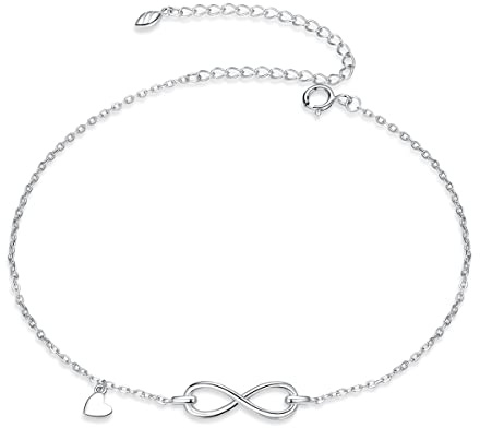Qings Bracelets de Cheville Papillon Etoiles Infin Boule Boho en Argent Sterling 925 Réglable Zirconium Chaîne de Pied Plage d'été Bijoux pour Femmes et Filles