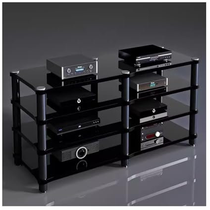 Lautsprecher-Ständer Ktv Spezial-Verstärkerschrank, Audio-Video-Rack, Sound-Platzierungs-Rack, stoßdämpfendes Lautsprecher-Rack, Heim-TV-Set aus Aluminiumlegierung Boxenständer(Schwarz,120 * 48 * 75)