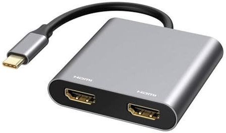Adaptateur USB C vers double HDMI 4K @ 60 Hz, USB type C vers double écran, hub USB C avec 2 stations d'accueil HDMI 4K @ 60 Hz, pour ordinateur portable/MacBook/Galaxy S9/S9+ (uniquement sur Windows