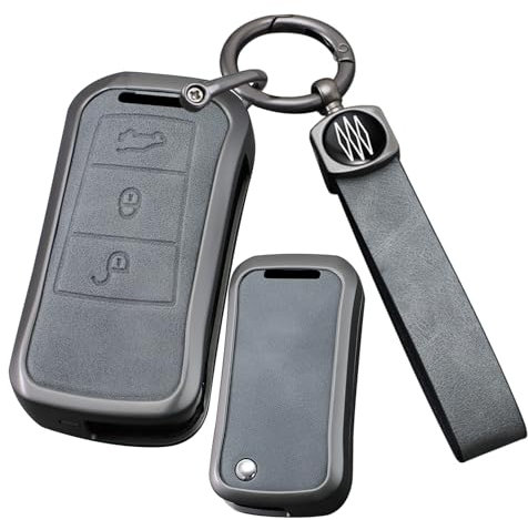 ontto Coque de clé de voiture à rabat pour Porsche Cayenne Turbo S GTS V6 V8 1ère génération 2003-2010 en cuir avec 4 boutons