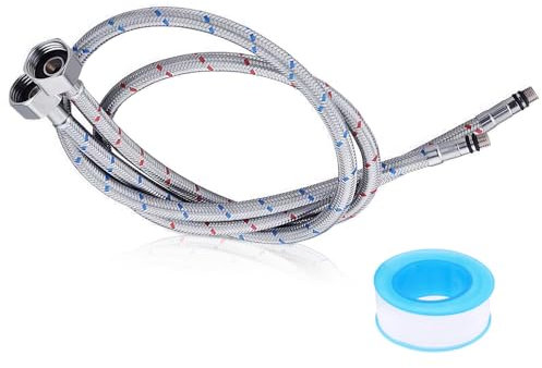 YIUWOD 2er-Pack G3/8 x M10 Wasserhahn Schlauch - 80 cm Schlauch Wasserhahn - 3/8 Zoll Anschlussschlauch Armatur - Geeignet für Badezimmer, Toiletten, Wasserrohre von Warmwasserbereitern
