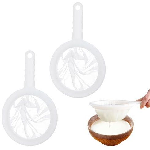 Sieves and Strainers,2 PCS Fine Mesh Strainer,Nylon Plastic Sieve,Ultra-Fine Mesh Filter Fine Mesh Strainers,Kitchen Fine Strainer,Plastic Strainer Food Strainer for Soy Milk,Tea,Juice,Coffee