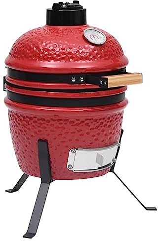 Kitchen & Dining 2in1 Kamado Barbecue Grill Smoker Keramik 56cm rot Küchengeräte