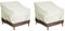 Gartenstuhl Abdeckung Wasserdicht 210D Schutzhülle für Gartenstühle, 2 Stück Stuhlabdeckung Outdoor Wetterfest Abdeckhauben für Stühle, Gartensessel Abdeckung für Gartenmöbel, 80x85x91.5cm (Beige)