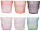 TRESV Set de 6 Vasos de cristal agua de Colores, Vasos de Cristal de 270 ml Multicolor y Transparentes, Aptos para Lavavajillas (Vaso270ml)