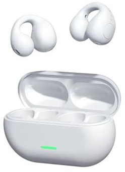 Impermeables Auricular Auriculares Bluetooth 5.3 con Clip De Conducción Ósea Compatibles con Iphonees 15, 14, 13, 12 Y 11 Xiaomies Auricular Bluetooth(White)