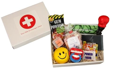 Erste Hilfe bei stressiger Arbeit - Geschenkebox Kollegen - lustige Geschenke Büro Firma
