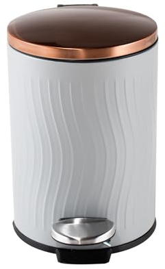 HTI living Treteimer Jannik 5 Liter Grau Kupfer Mülleimer Edelstahl