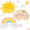 Malloom Set von 3 Kuschelkissen, 16 Sonnen-, Wolken- und Regenbogen-Form Kissen, Flauschige Plüschkissen für Wohnzimmer, Schlafzimmer, Spielzimmer, Bett, Sofa, Stuhl, Bodendekoration – Geschenkidee