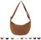Cord Crossbody Bag für Damen, Cord Halbmond Tasche Umhängetasche Crossbody Moon Bag Hobo Halfmoon Bag Kord Schultertsche für Arbeit Einkaufen Schule Arbeit Shopping (Braun)