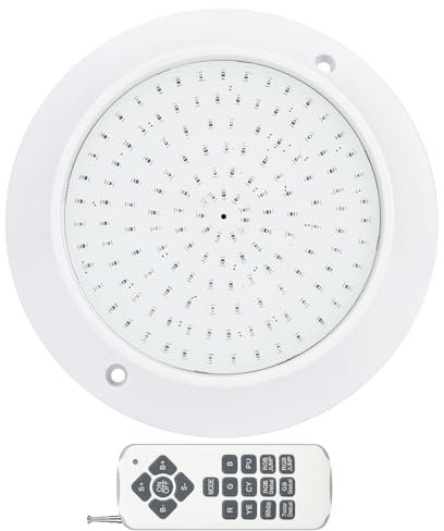 KWODE 20W RGB LED Poolbeleuchtung Wasserdicht IP68 Unterwasserscheinwerfer,Oberflächenmontage, 12V AC/DC Schwimmbad Lampe mit Fernbedienung,Für Schwimmbad/Landschaft/Brunnen Beleuchtung