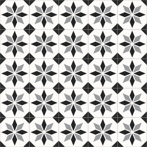 VINYL FLOORING UK 099M Scottsdale Black & White Designer Effect Vinyl Flooring For Kitchen, Bathroom, 2.3mm Thick Foam Backed Vinyl Sheet-1m(3'3) X 2m(6'6)-2m²