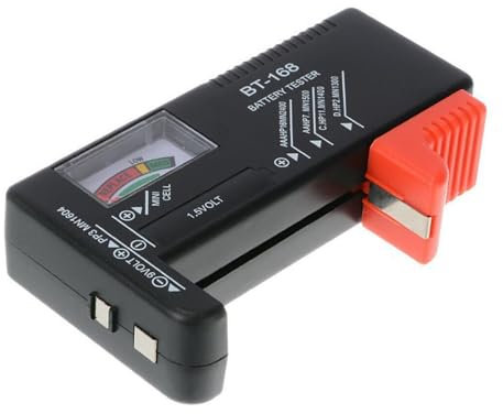EUZUXU Batterietester, Batterie Akku Volt Checker, Mit Analoger Anzeige, Zum Prüfen des Ladezustands, für AA AAA C D 9V 1,5V Knopfzellenbatterie Akku