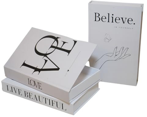 SOULLION Deko Bücher 3er Set – Stilvolle Buchbox mit Aufbewahrung für moderne Inneneinrichtung | Ästhetisches Design | Stapelbar & Robust