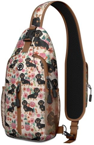 Wakasui Crossbody-Rucksack, wasserdicht, verstellbarer Brustgurt, Rucksack für Outdoor, Wandern, Radfahren