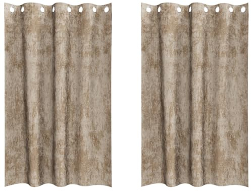 vidaXL Samtvorhänge mit Vorhängen 2 pcs Champagner 175 x 140 cm Samt, Wohnzimmer, Moderne Samtvorhänge, langlebige Wärmedämmung, leicht, schick und effektiv lichtundurchlässig