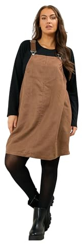 Yours Curve Faux Suede Pinafore Dress - Women's - Plus Size Curve