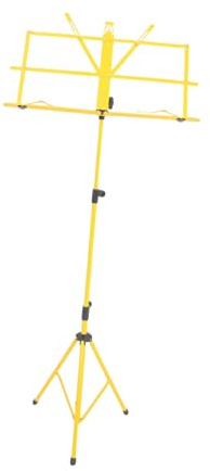 CONGARTENO Verstellbarer Songständer zusammenklappbar Musik tragbar falten einstellbar bücherregal Liederbuchständer zubehör für notenständer leichter Notenständer E-Gitarrenständer Gelb