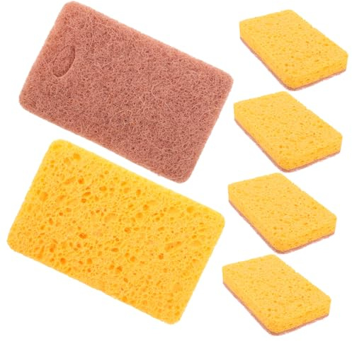 LALADEFIEE 6Pcs Reusable Kitchen Cleaning Sponges Dish Scrub Pads for Grease and Grime Removal Multi-use Household Wipes for Dishes Pots Pans Sinks and Oven Surfaces