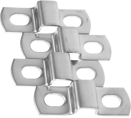 IWOWHERO 4 Stück Edelstahl Vierkantrohr Gurtklemme Rechtwinklige Schnalle für Gurtklemmen für Holzbearbeitung 80mm Rohrschelle Silber Einfache Montage