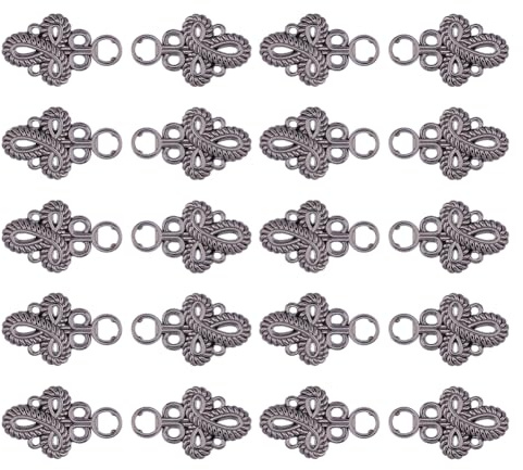 SUPERFINDINGS 20 Stück Legierung Korsett Ösen Schwarz Aufnähm Ösens Stabile Schnürung Metall Zubehör Aufnähm Dirndl Öse für Dirndl Renaissance Kostüm Elfenkleid Bekleidungszubehör 2.8x1.75cm