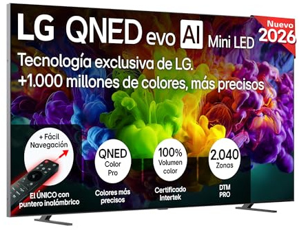 LG 115QNED93B6 - Smart TV QNED EVO AI 115 4K Sin Reflejos 98%, 2026