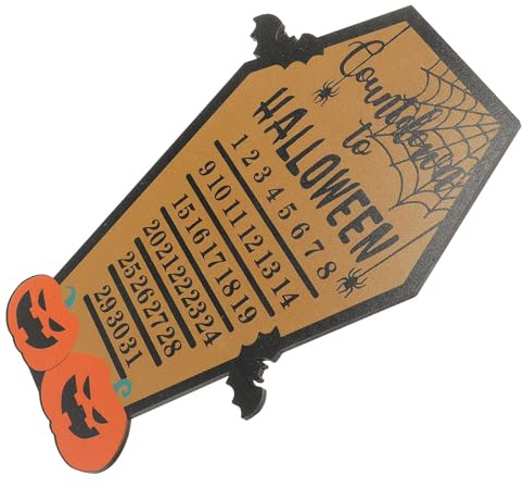 Beavorty Halloween Kalender mit Kürbis und Geist Handgefertigte Dekoration für Mantel und Party Gruselige Halloween Tischdeko für Schaurige Stimmung