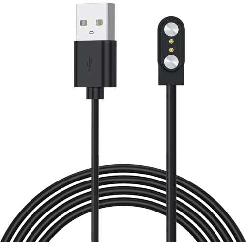 Chargeur Montre Connectée, Câble USB 2 Broches de Charge Magnétique pour Smartwatch, Espacement des Contacts du Chargeur 2,84mm Câble de Recharge pour Montre Intelligente Universel (2,84mm-2 Broches)