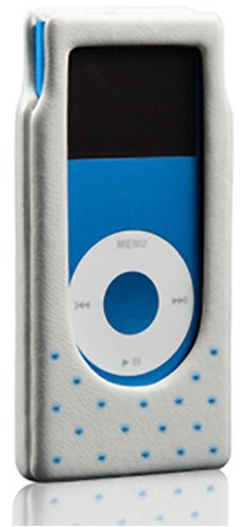 Case-Mate Luxe Leder-Etui für iPod Nano 2G, White/Blue