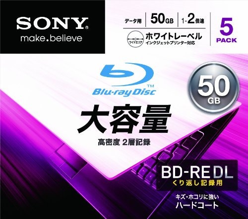 Sony 5BNE2DCPS2 BD-RE 50Go 5pièce(s) Disque Vierge Blu-Ray - Disques Vierges Blu-Ray (BD-RE, 120 mm, 50 Go, 2X, Petit boitier, 5 pièce(s))