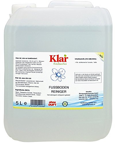 Klar eco Sensitive Fussboden Reiniger 5 l Kanister, ohne Duft, für Natur- oder natürlich versiegelte Böden, vegan